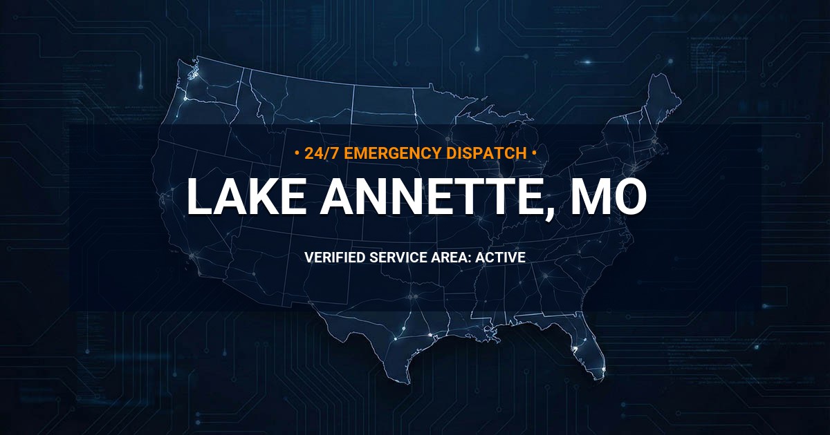 Emergency Plumbing Dispatch Map for Plumbing Services: Lake Annette, MO