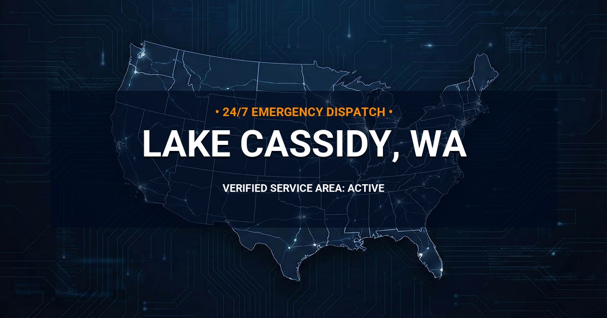 Emergency Plumbing Dispatch Map for Plumbing Services: Lake Cassidy, WA