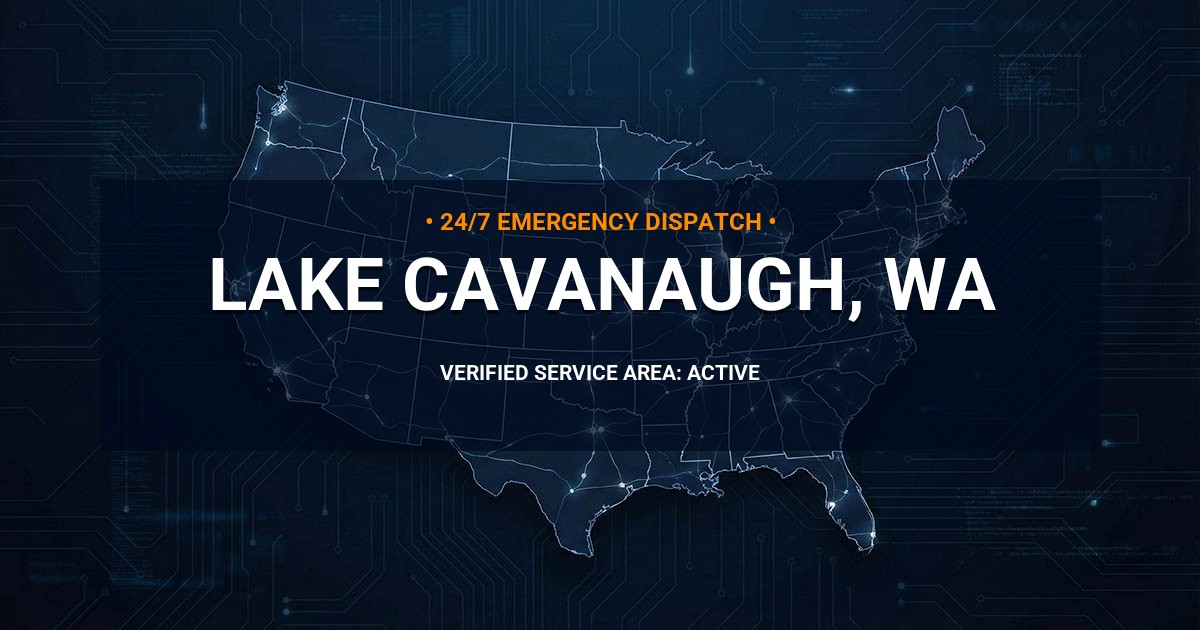Emergency Plumbing Dispatch Map for Plumbing Services: Lake Cavanaugh, WA
