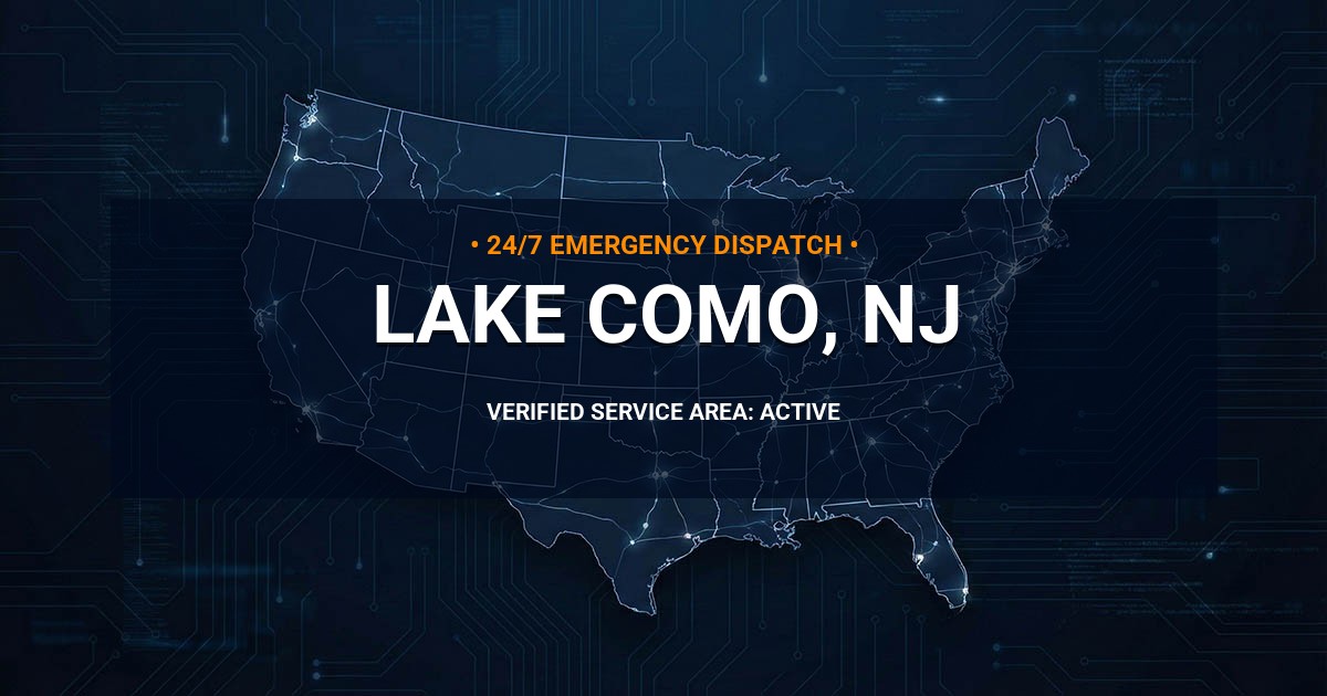 Emergency Plumbing Dispatch Map for Plumbing Services: Lake Como, NJ