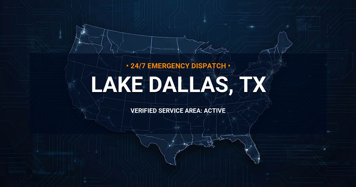 Emergency Plumbing Dispatch Map for Plumbing Services: Lake Dallas, TX