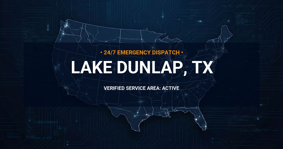 Emergency Plumbing Dispatch Map for Plumbing Services: Lake Dunlap, TX