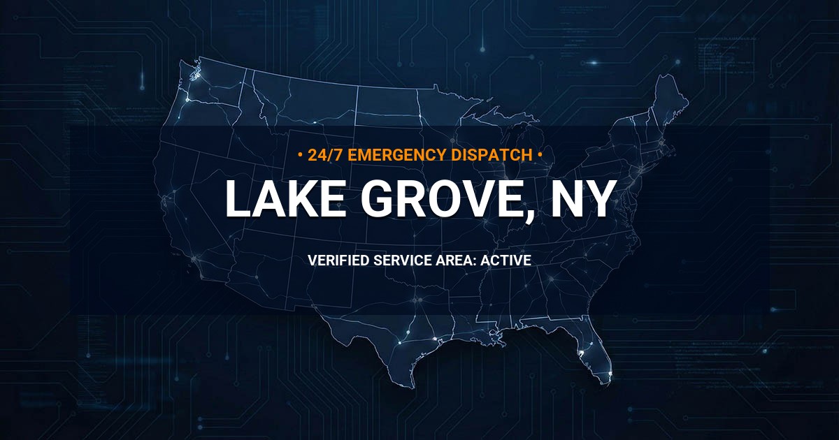 Emergency Plumbing Dispatch Map for Plumbing Services: Lake Grove, NY