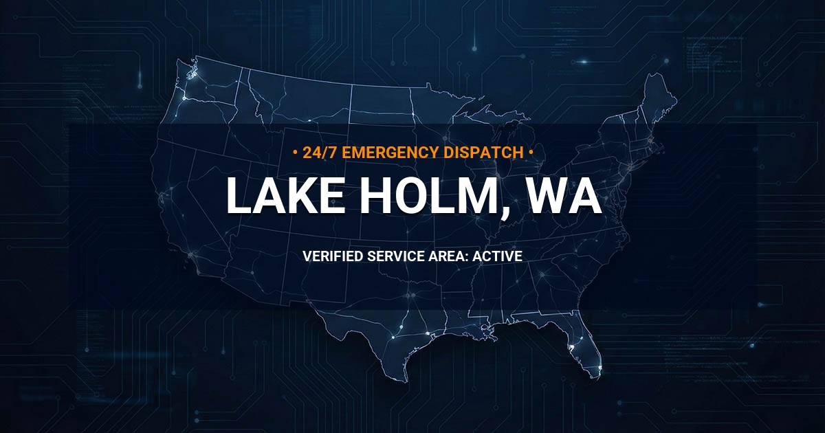 Emergency Plumbing Dispatch Map for Plumbing Services: Lake Holm, WA