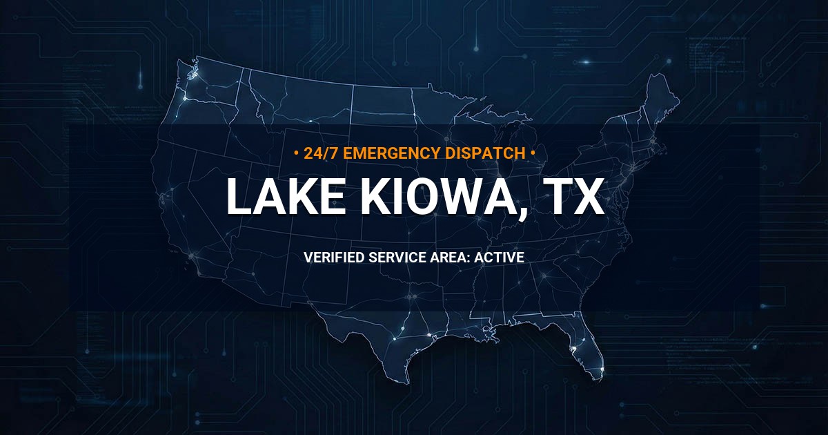 Emergency Plumbing Dispatch Map for Plumbing Services: Lake Kiowa, TX