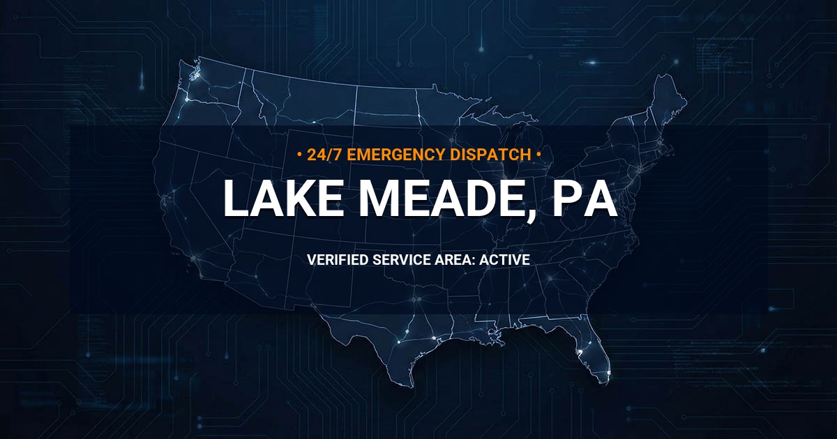 Emergency Plumbing Dispatch Map for Plumbing Services: Lake Meade, PA