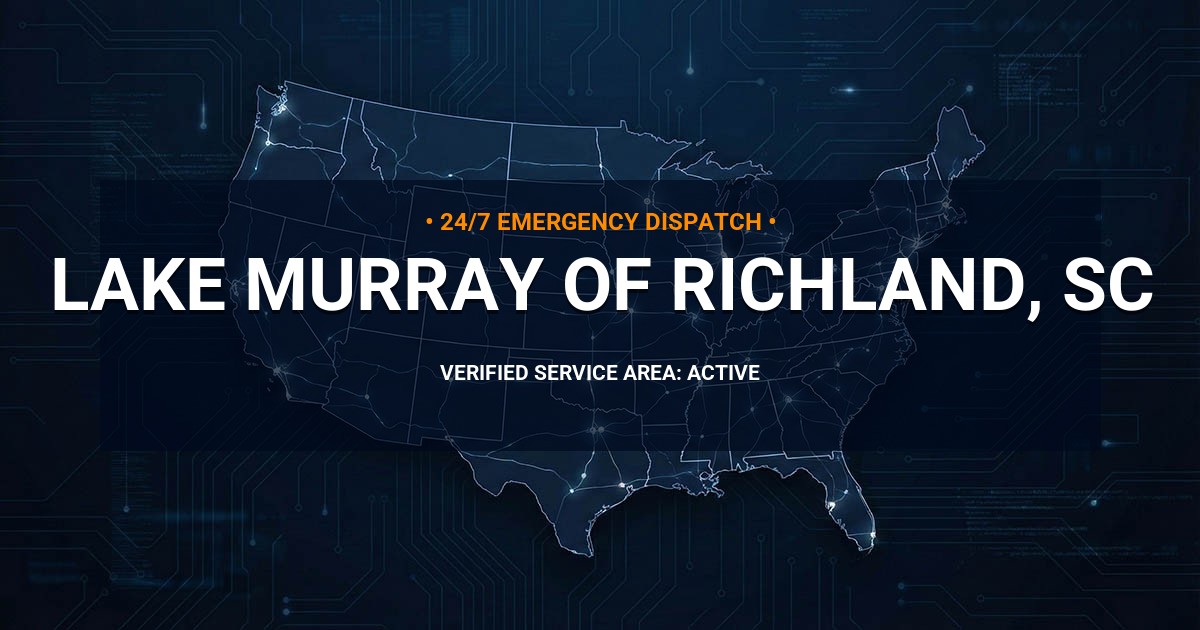 Emergency Plumbing Dispatch Map for Plumbing Services: Lake Murray of Richland, SC