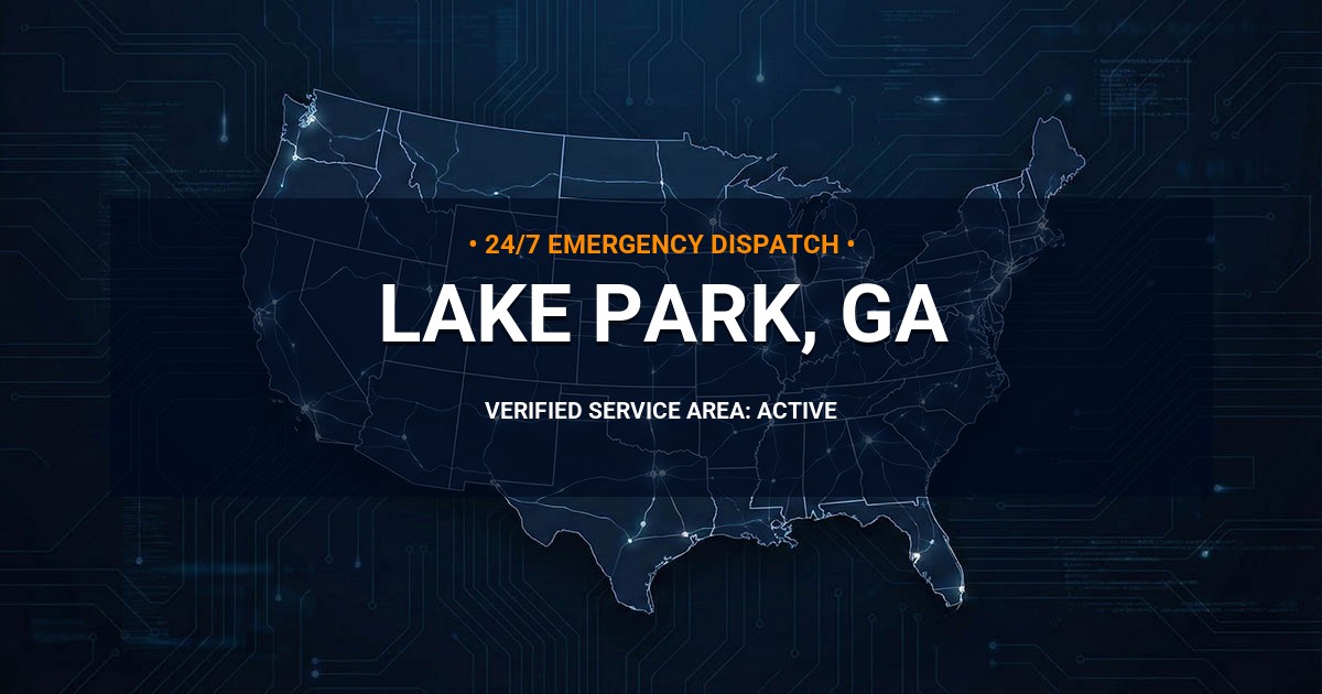 Emergency Plumbing Dispatch Map for Plumbing Services: Lake Park, GA