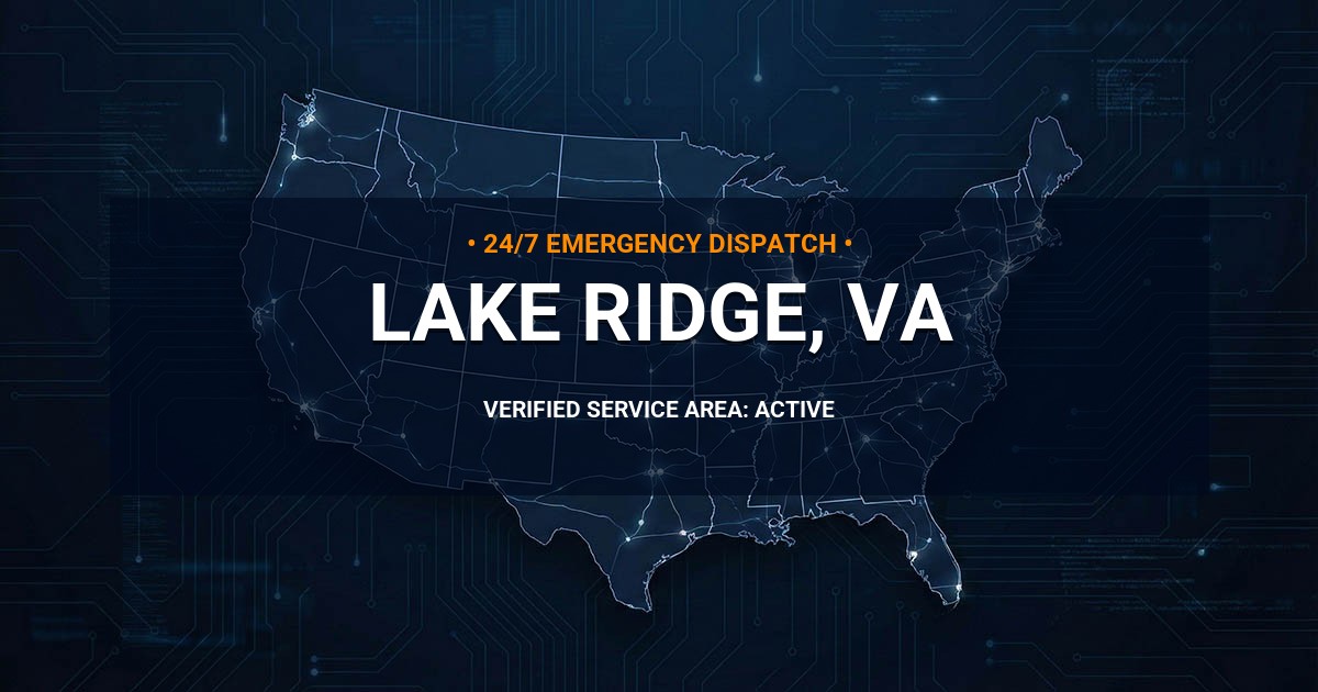Emergency Plumbing Dispatch Map for Plumbing Services: Lake Ridge, VA