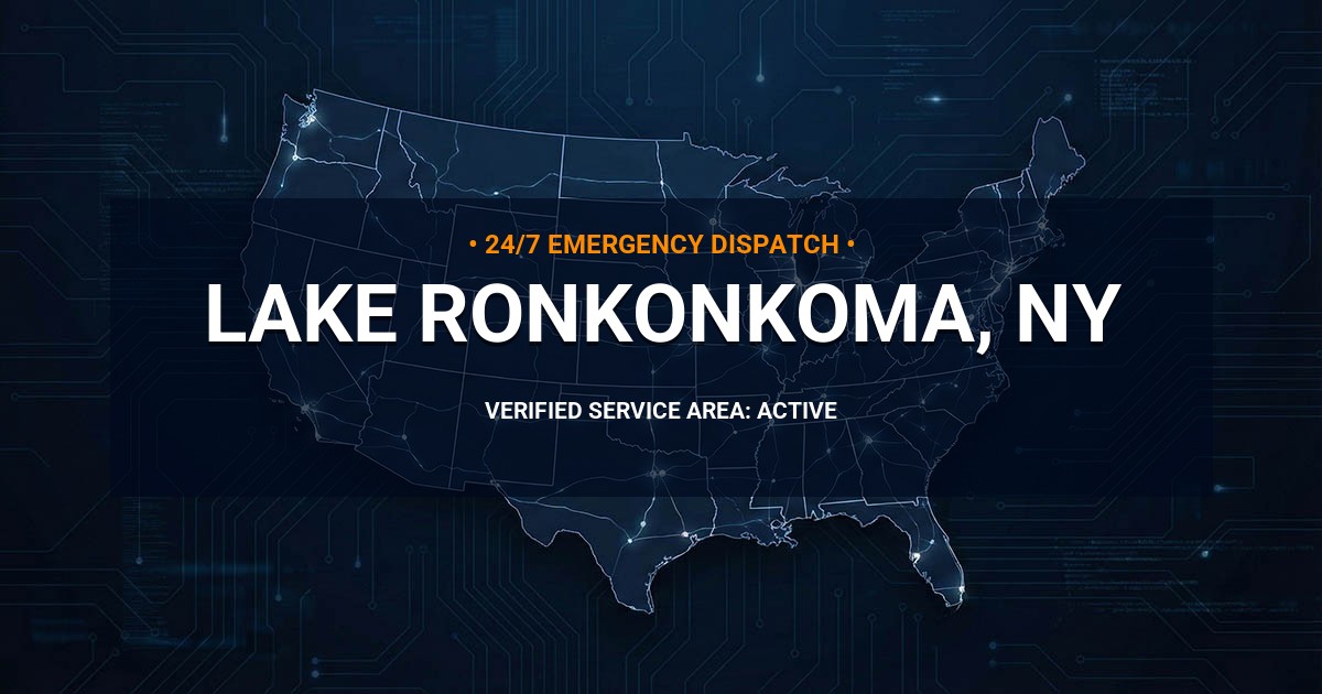 Emergency Plumbing Dispatch Map for Plumbing Services: Lake Ronkonkoma, NY