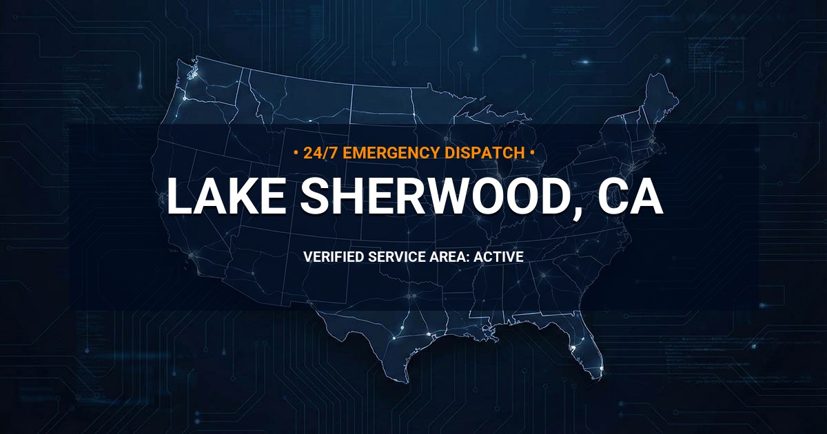 Emergency Plumbing Dispatch Map for Plumbing Services: Lake Sherwood, CA
