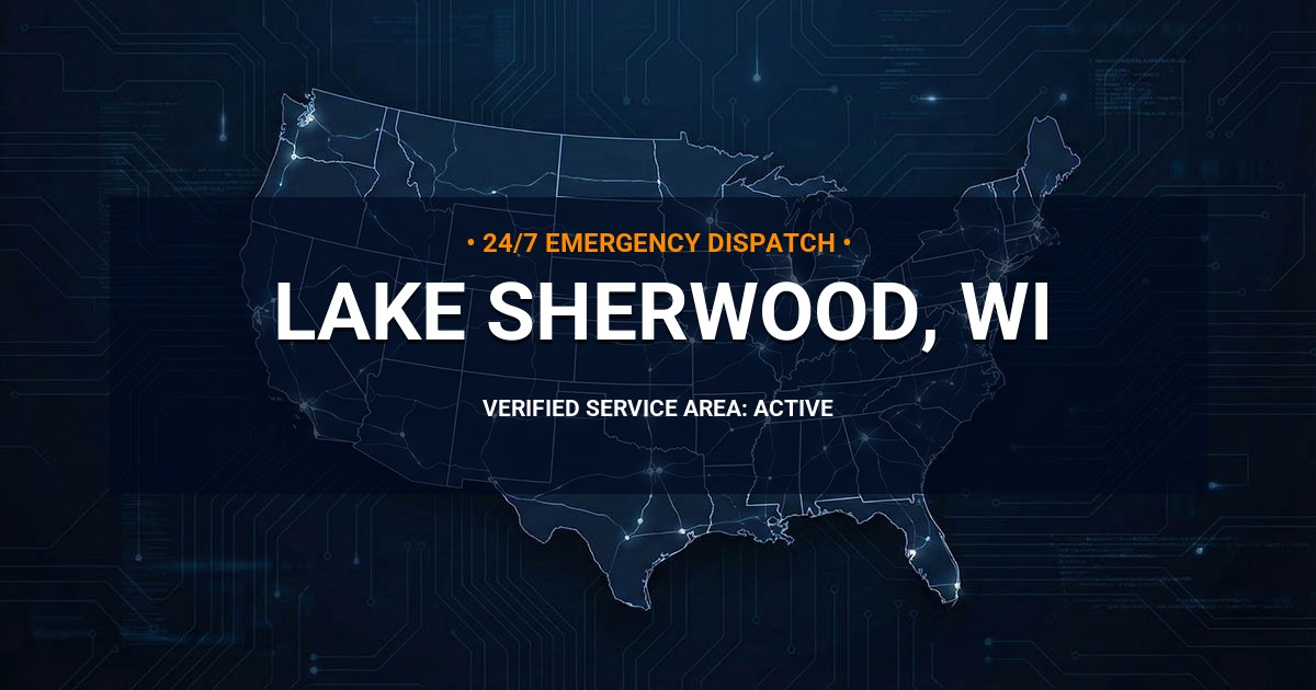 Emergency Plumbing Dispatch Map for Plumbing Services: Lake Sherwood, WI