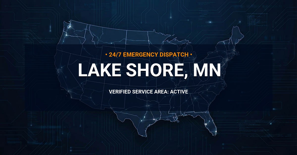 Emergency Plumbing Dispatch Map for Plumbing Services: Lake Shore, MN