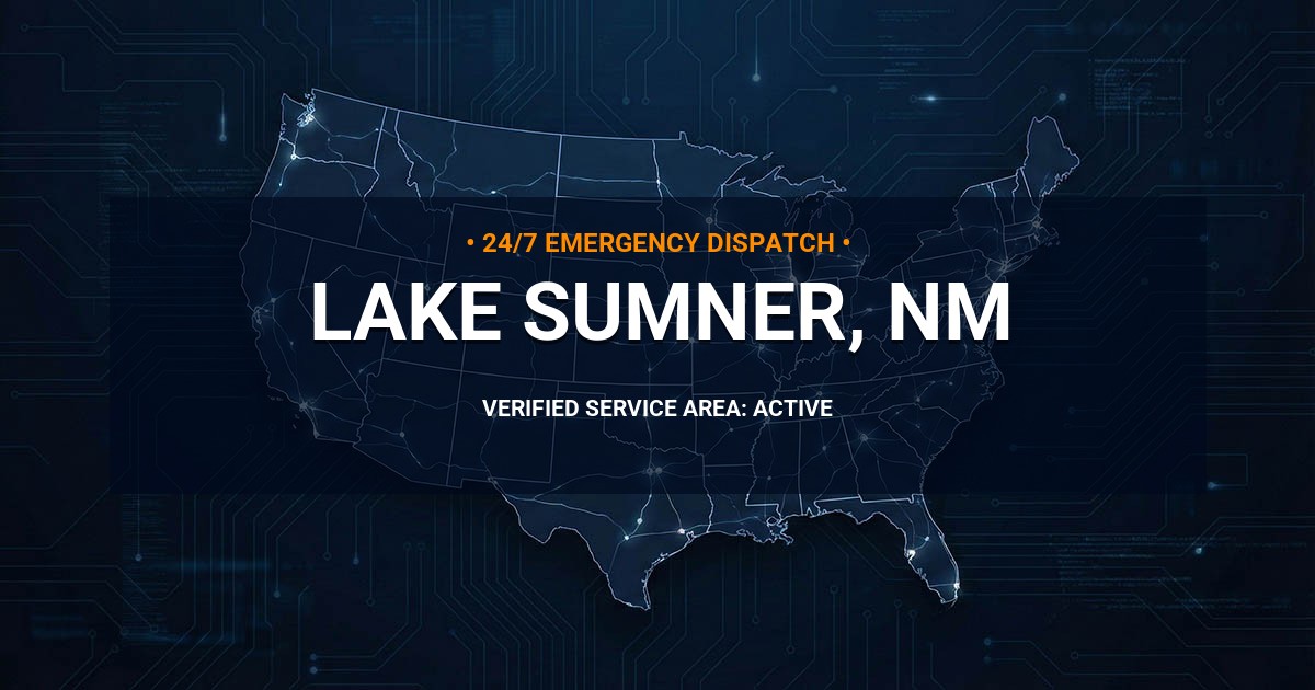 Emergency Plumbing Dispatch Map for Plumbing Services: Lake Sumner, NM