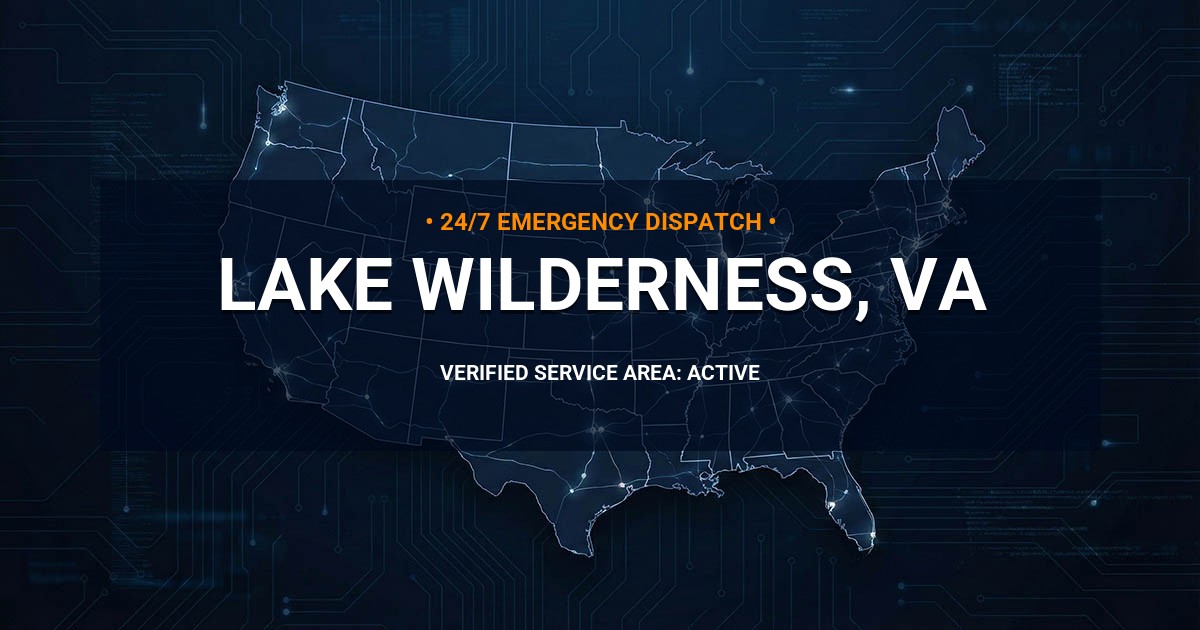 Emergency Plumbing Dispatch Map for Plumbing Services: Lake Wilderness, VA