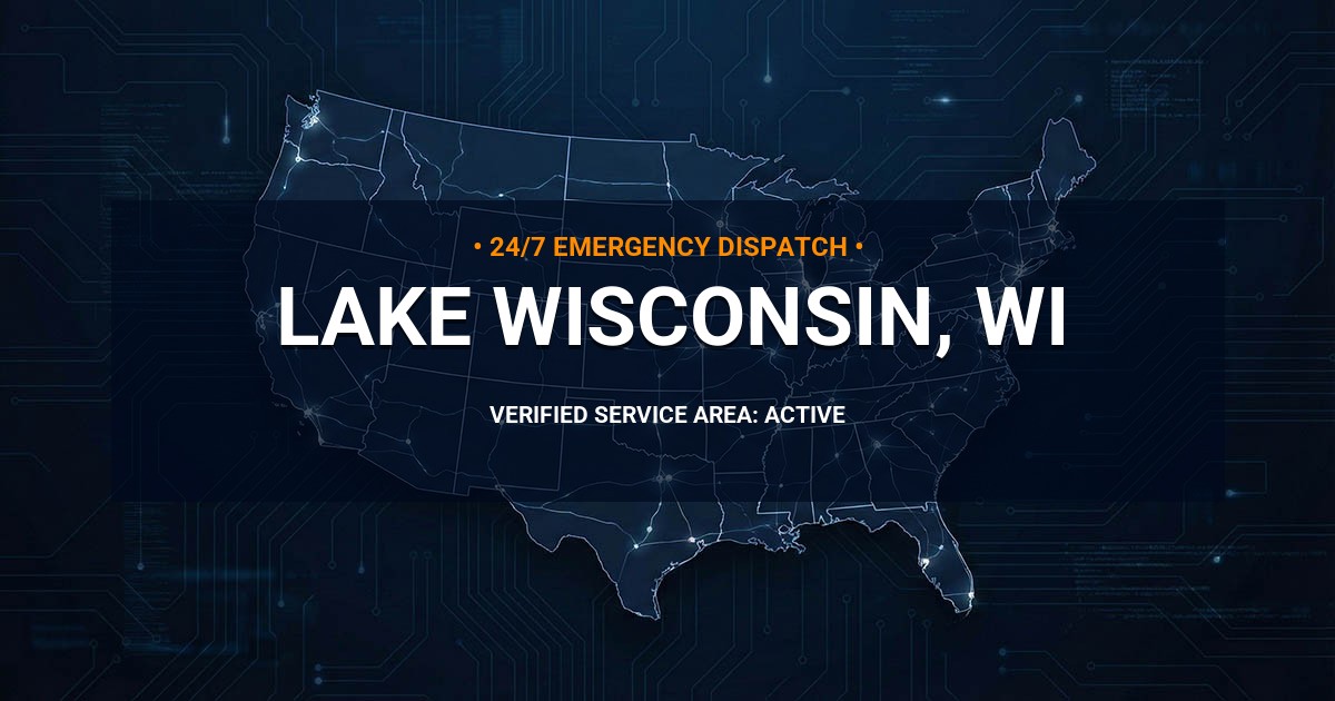 Emergency Plumbing Dispatch Map for Plumbing Services: Lake Wisconsin, WI