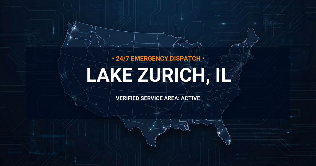 Emergency Plumbing Dispatch Map for Plumbing Services: Lake Zurich, IL