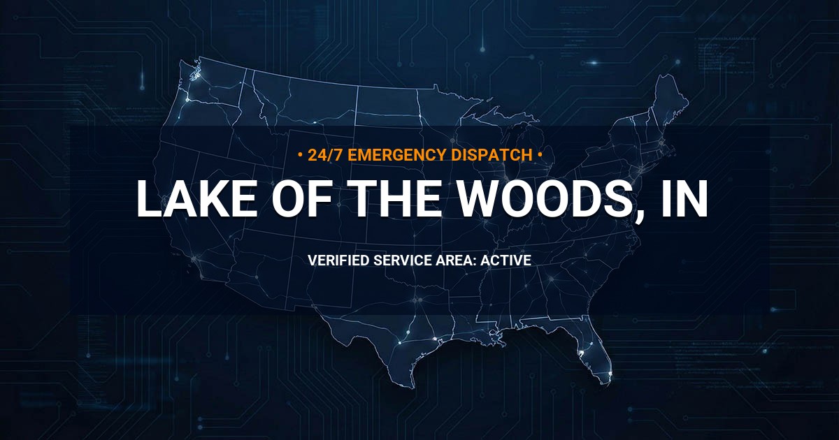 Emergency Plumbing Dispatch Map for Plumbing Services: Lake of the Woods, IN