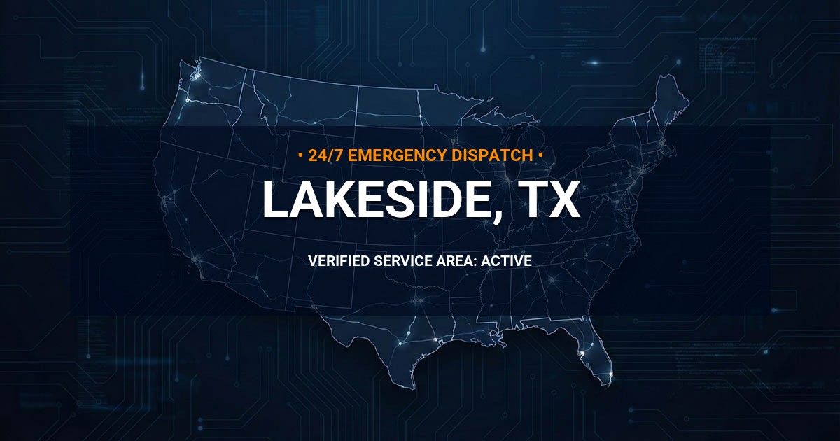 Emergency Plumbing Dispatch Map for Plumbing Services: Lakeside, TX