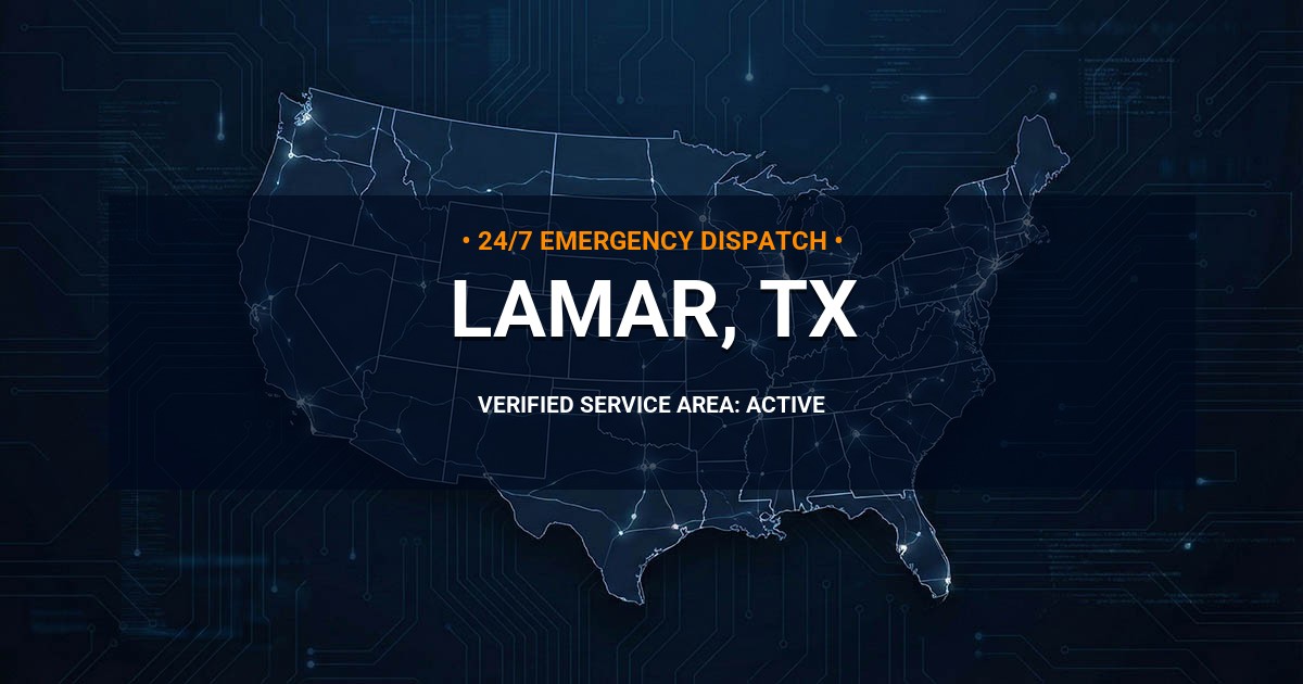 Emergency Plumbing Dispatch Map for Plumbing Services: Lamar, TX