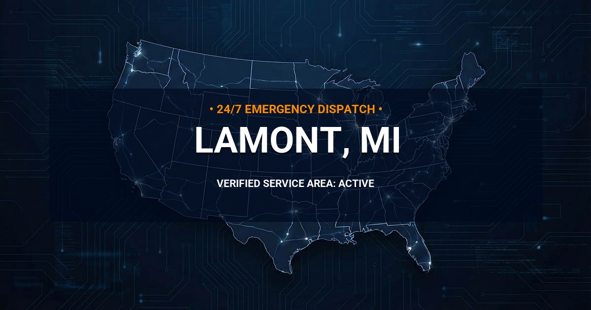 Emergency Plumbing Dispatch Map for Plumbing Services: Lamont, MI