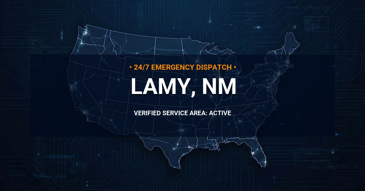Emergency Plumbing Dispatch Map for Plumbing Services: Lamy, NM
