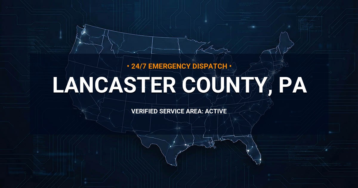 Emergency Plumbing Dispatch Map for Lancaster County Plumbing Logistics