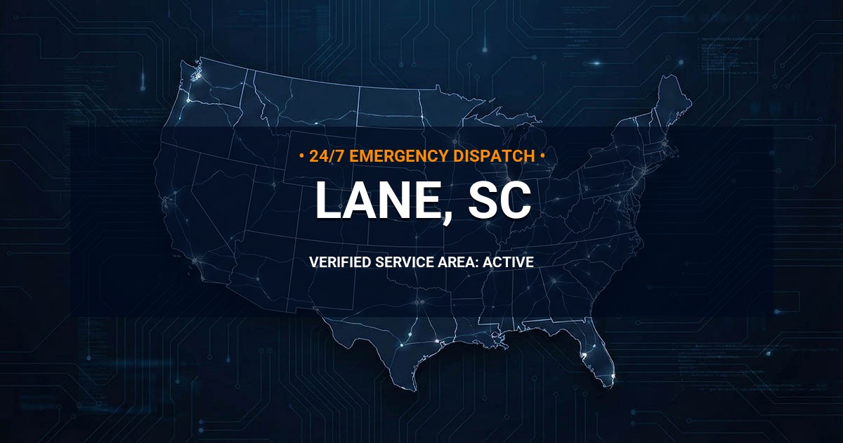 Emergency Plumbing Dispatch Map for Plumbing Services: Lane, SC