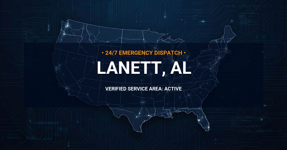 Emergency Plumbing Dispatch Map for Plumbing Services: Lanett, AL