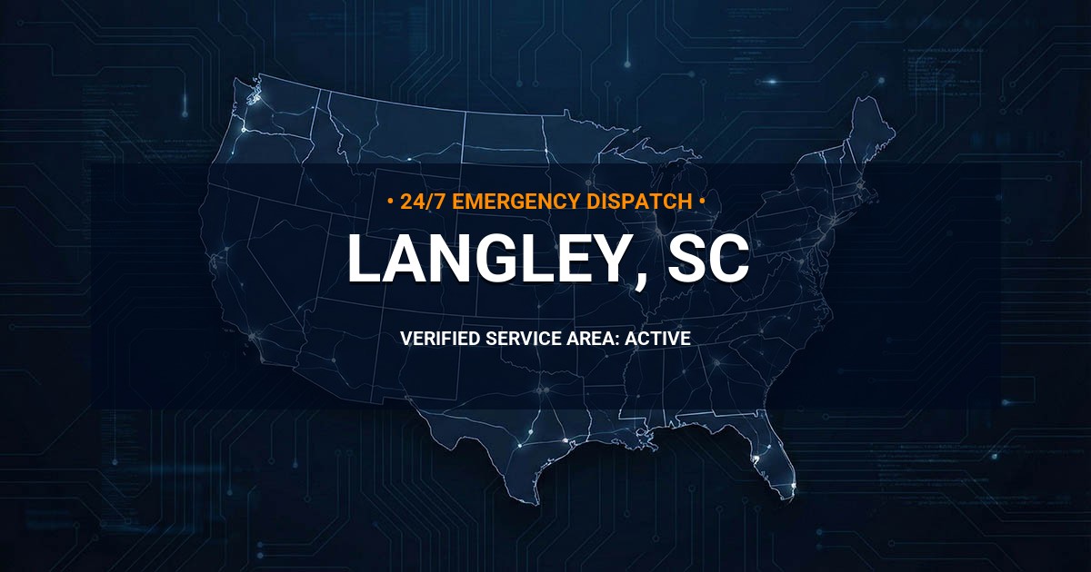 Emergency Plumbing Dispatch Map for Plumbing Services: Langley, SC
