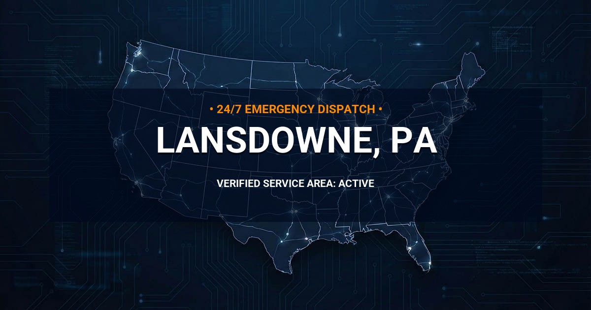 Emergency Plumbing Dispatch Map for Plumbing Services: Lansdowne, PA