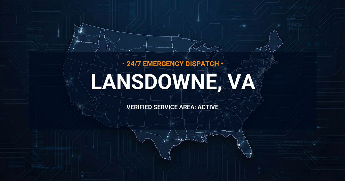 Emergency Plumbing Dispatch Map for Plumbing Services: Lansdowne, VA