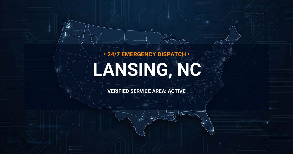 Emergency Plumbing Dispatch Map for Plumbing Services: Lansing, NC