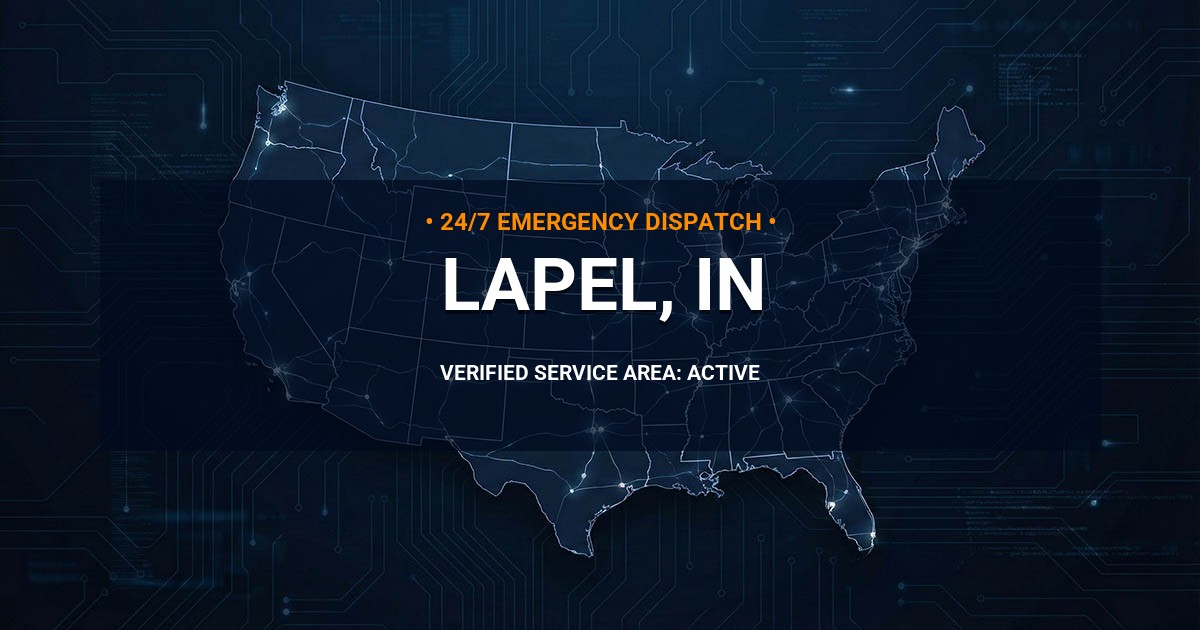 Emergency Plumbing Dispatch Map for Plumbing Services: Lapel, IN