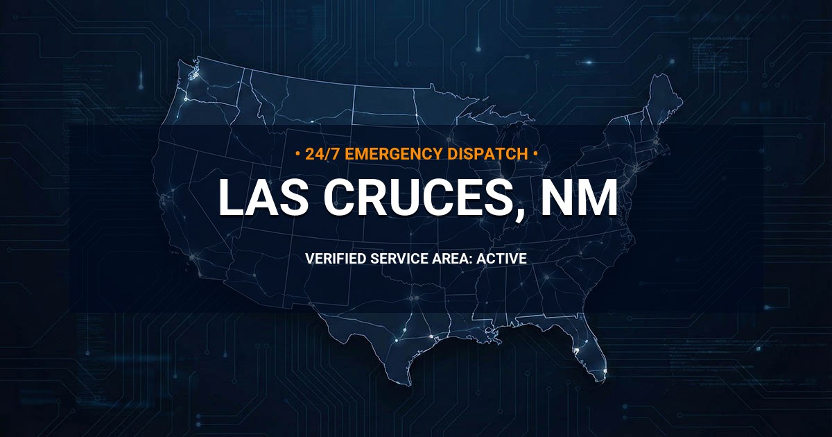 Emergency Plumbing Dispatch Map for Plumbing Services: Las Cruces, NM