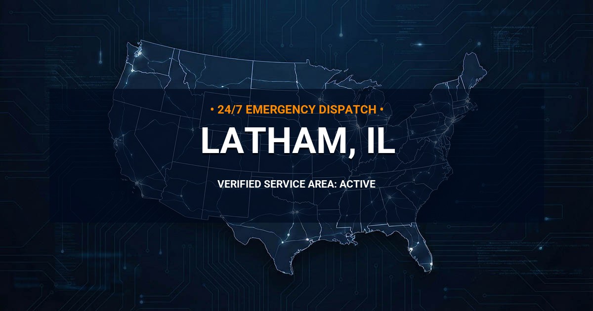 Emergency Plumbing Dispatch Map for Plumbing Services: Latham, IL