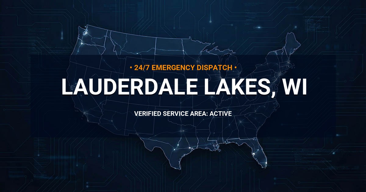 Emergency Plumbing Dispatch Map for Plumbing Services: Lauderdale Lakes, WI