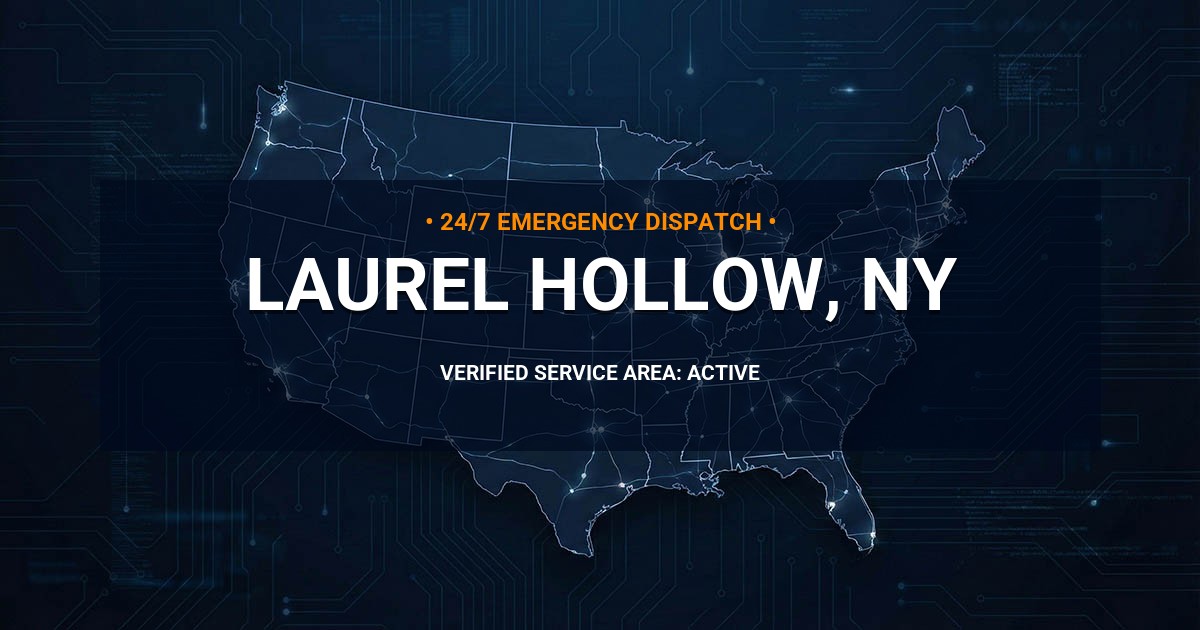 Emergency Plumbing Dispatch Map for Plumbing Services: Laurel Hollow, NY