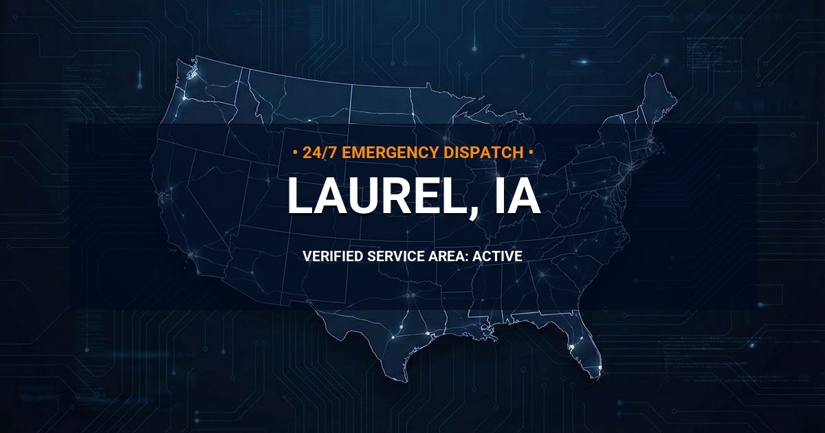 Emergency Plumbing Dispatch Map for Plumbing Services: Laurel, IA