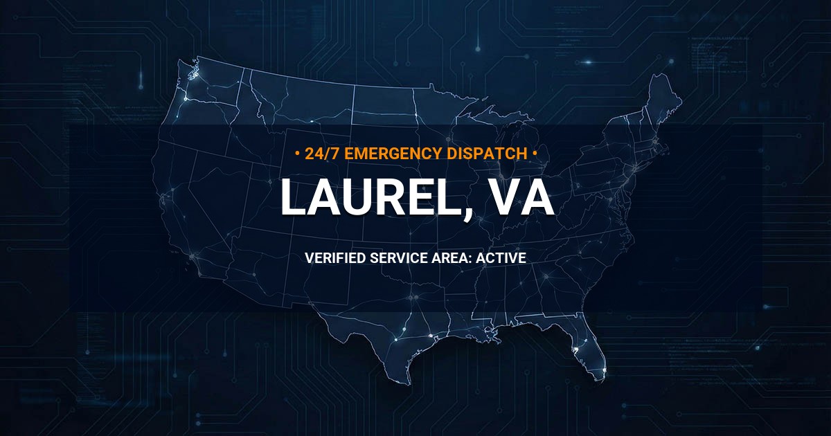 Emergency Plumbing Dispatch Map for Plumbing Services: Laurel, VA