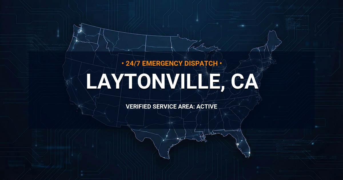 Emergency Plumbing Dispatch Map for Plumbing Services: Laytonville, CA