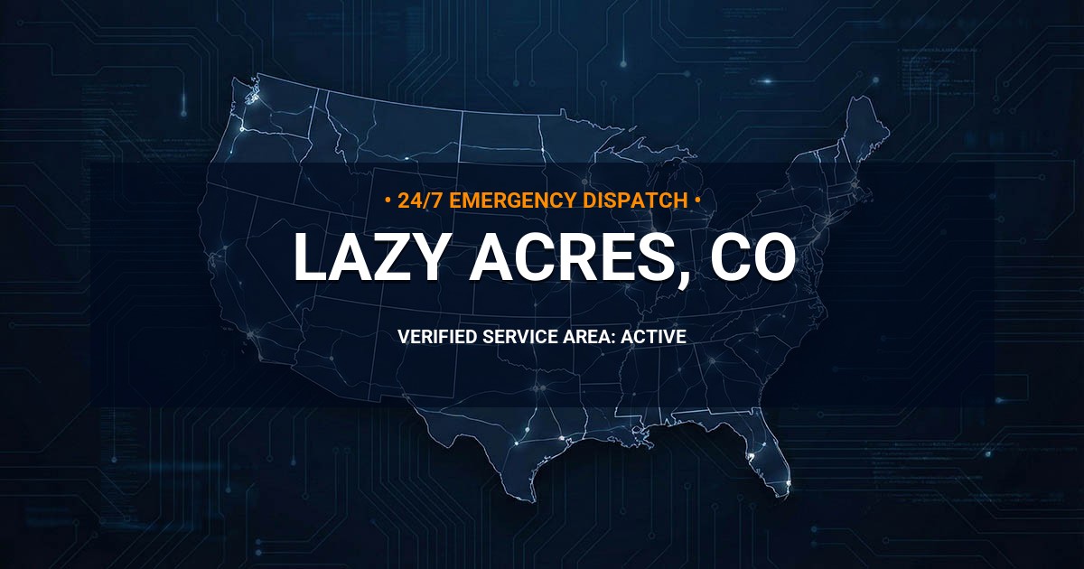 Emergency Plumbing Dispatch Map for Plumbing Services: Lazy Acres, CO