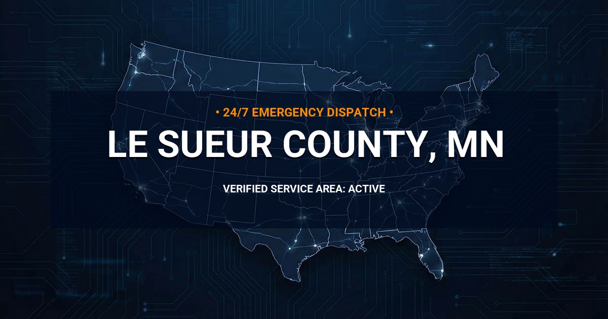 Emergency Plumbing Dispatch Map for Le Sueur County Plumbing Logistics