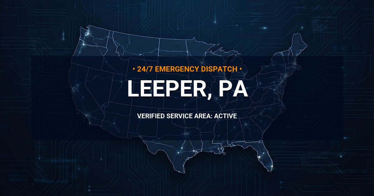 Emergency Plumbing Dispatch Map for Plumbing Services: Leeper, PA