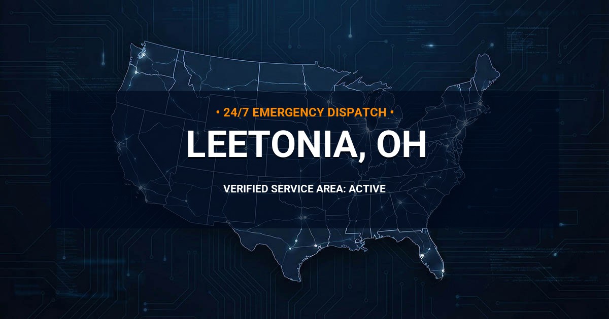 Emergency Plumbing Dispatch Map for Plumbing Services: Leetonia, OH