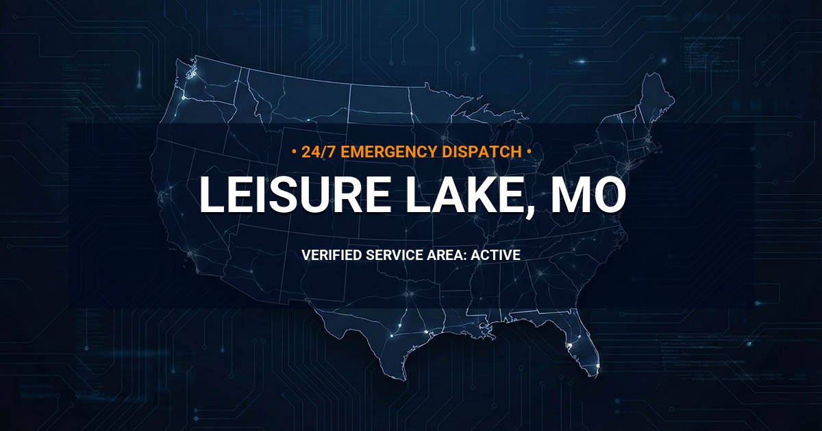 Emergency Plumbing Dispatch Map for Plumbing Services: Leisure Lake, MO