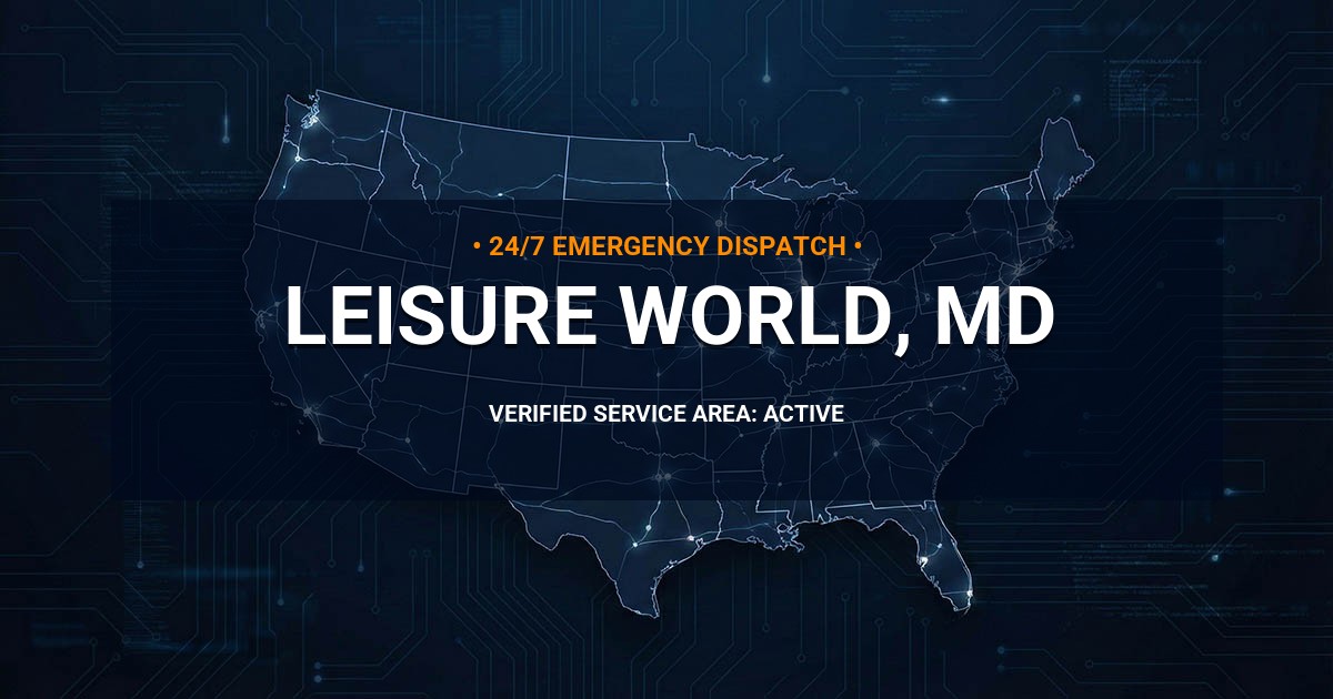Emergency Plumbing Dispatch Map for Plumbing Services: Leisure World, MD