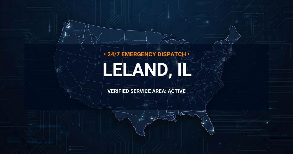 Emergency Plumbing Dispatch Map for Plumbing Services: Leland, IL