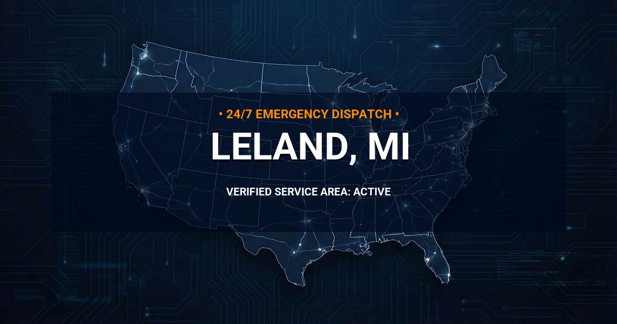 Emergency Plumbing Dispatch Map for Plumbing Services: Leland, MI