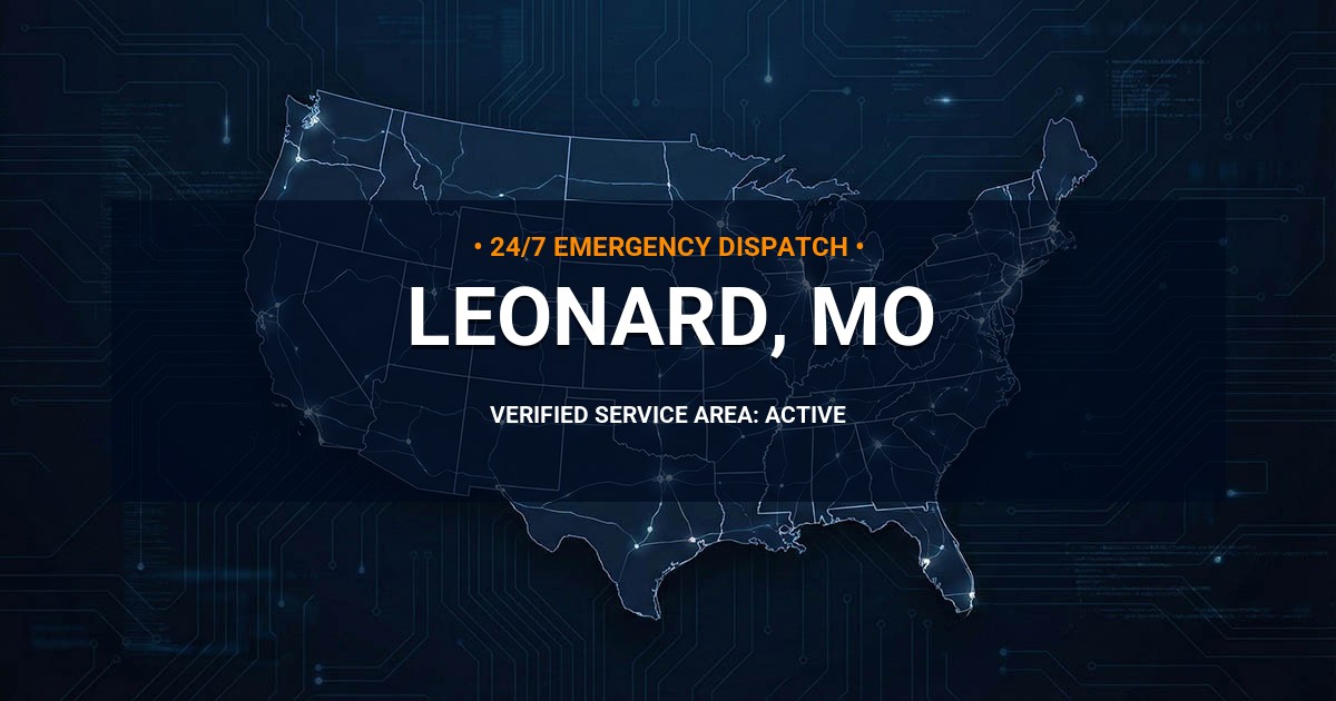 Emergency Plumbing Dispatch Map for Plumbing Services: Leonard, MO